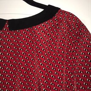 Vintage Collared Red Dress